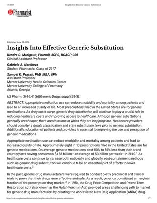 are generic substitutions required